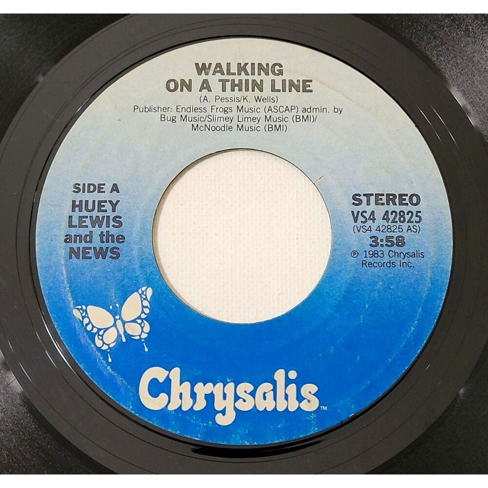 Huey Lewis & The News 45 RPM - Walking On A Thin Line/The Only One - VG Rock '84